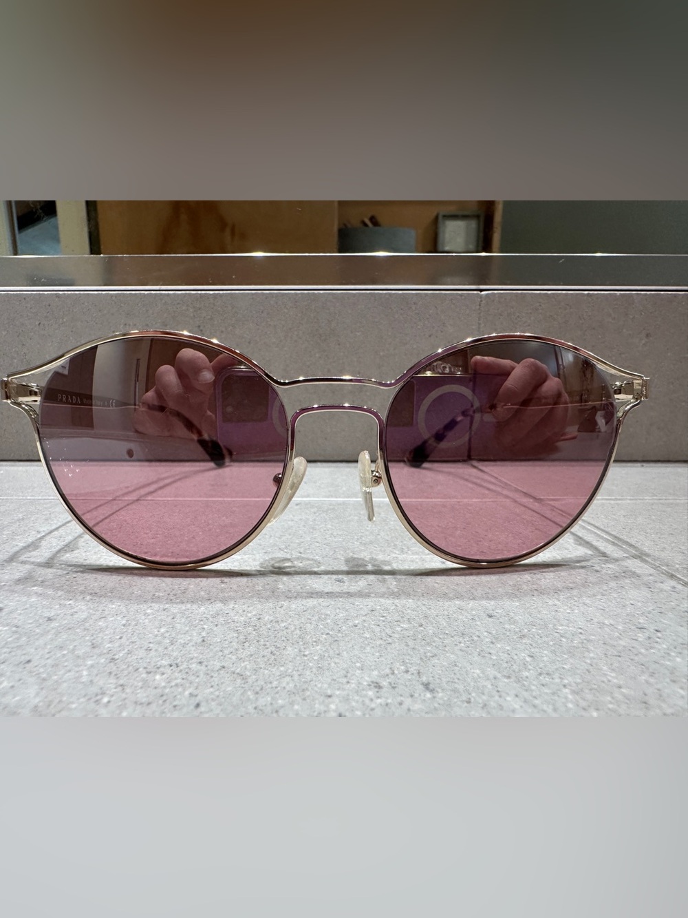 PRADA SPR 62S Round Sunglasses Gold/Brown/Pink/Purple/Mirror Lens 53 19 140 2N